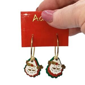 3/15 Adina Christmas Santa ornament earrings